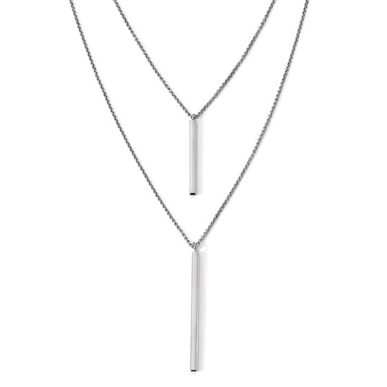 Sterling Silver Two Strand Duo Necklace Sterling Silver Two Strand Duo Necklace